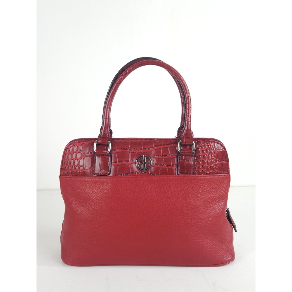 Vtg Giani Bernini Leather Dome Satchel Handbag Office Classic Statement Y2K 12"W
